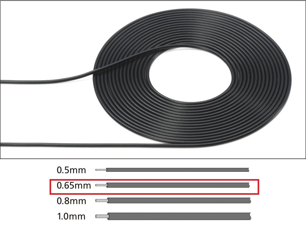 Kablo 0.65mm Siyah 2m. 1/6 1/12 1/24