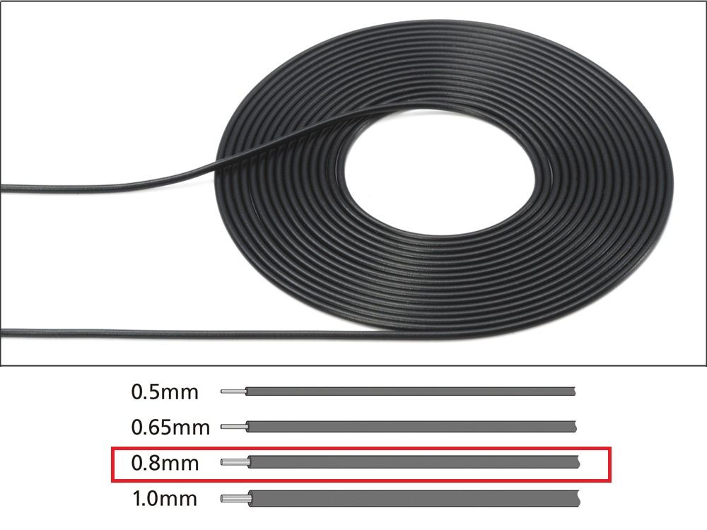 Kablo 0.8mm Siyah 2m. 1/6 1/12 1/24