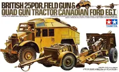 BRITISH 25 PDR. FIELD GUN & QUAD GUN TRACTOR