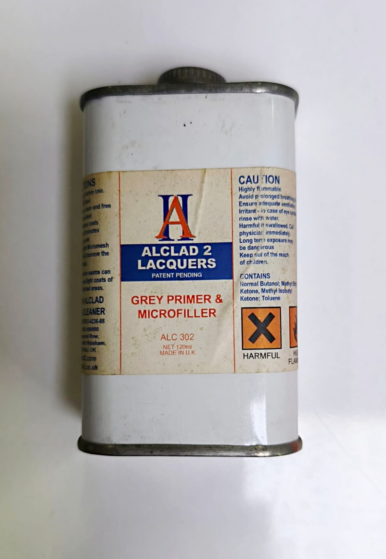 Grey primer and microfiller 120ml Metal Kutu